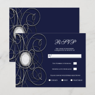 Blauer Saphir & Silberner Diamant-Jubiläum RSVP Einladung