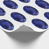 Blauer Saphir Umhüllungspapier Oval geschnitten Ed Geschenkpapier (Ecke)