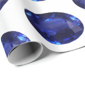 Blauer Saphir Umhüllungspapier Oval geschnitten Ed Geschenkpapier (Rolleneckpunkt)