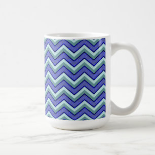 Blauer Saphir-Zickzack Muster Kaffeetasse