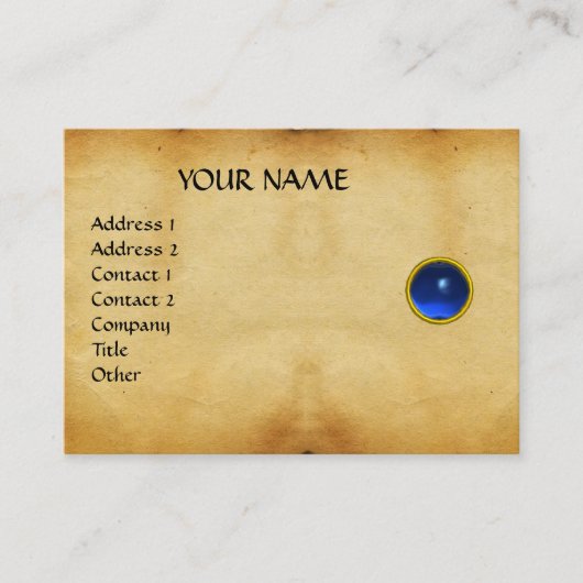 BLAUER SAPPHIRE MON, GRAU AGATA Perchment, Visitenkarte (Vorderseite)