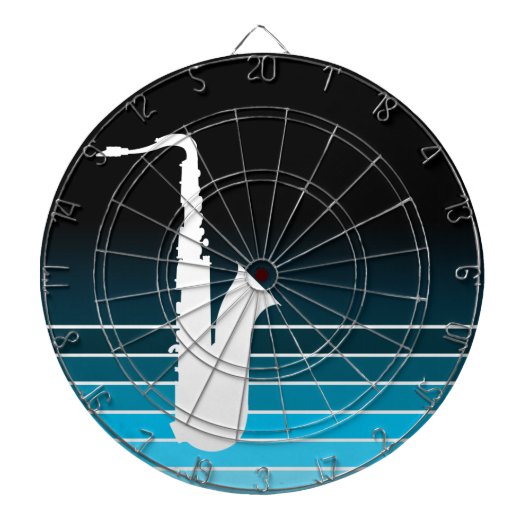 Blauer Saxophon Dartscheibe (vorne)