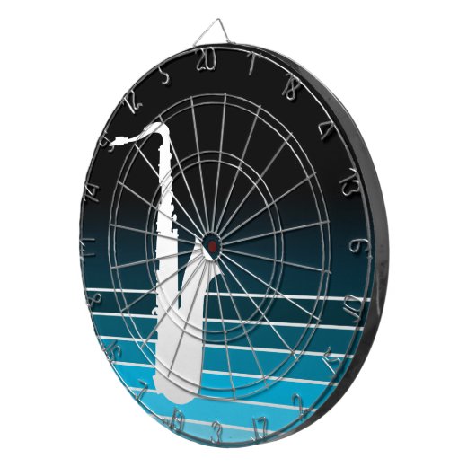 Blauer Saxophon Dartscheibe (Vorderseite rechts)