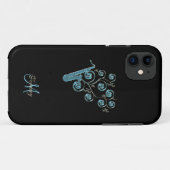 Blauer Saxophone-personalisierter Musik iPhone 5 Case-Mate iPhone Hülle (Rückseite (Horizontal))