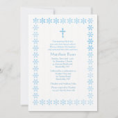 Blauer Schablone-Blumen-Rahmen Einladung (Vorderseite)