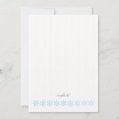 Blauer Schablone-Blumen-Rahmen Einladung (Rückseite)