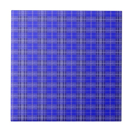 Blauer Schachbrettmuster Fliese (Vorderseite)