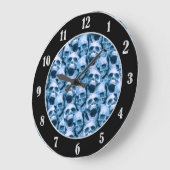 Blauer Schädel Große Wanduhr (Winkel)