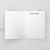 Blauer Schädel Halloween-Blume Karte (Innenseite)