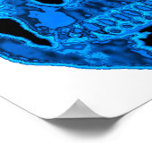 Blauer Schädel-Horror Poster (Ecke)