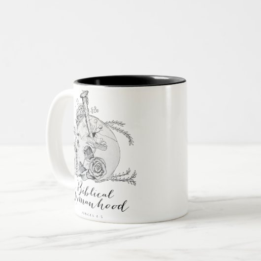 Blauer Schädel - Jael und Zinnpeg Zweifarbige Tasse (Vorderseite Links)