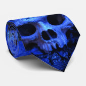 BLAUER SCHÄDEL KRAWATTE (Gerollt)