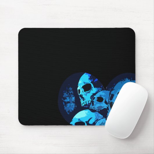 Blauer Schädel Mousepad (Mit Mouse)