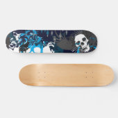 Blauer Schädel Skateboard (Horizontal)