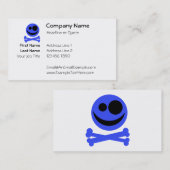 Blauer Schädel und gekreuzte Knochen Visitenkarte (Vorne/Hinten)