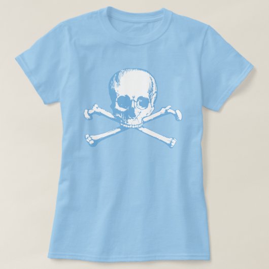 Blauer Schädel und T - Shirt (Design vorne)