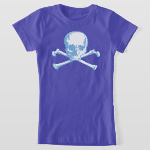 Blauer Schädel und T - Shirt