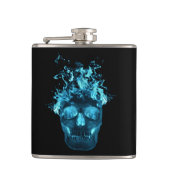 Blauer Schädelkolben Flachmann (Vorderseite)