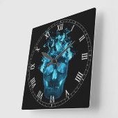 Blauer Schädelkugel Römische Zahlen Uhr (Winkel)