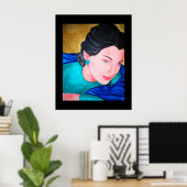 Blauer Schal Poster (Heimbüro)