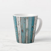 Blauer Schälzzaun aus Holz Milchtasse (Rechte Ecke)