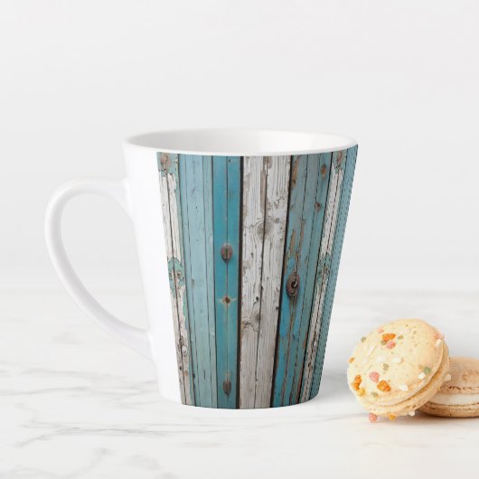Blauer Schälzzaun aus Holz Milchtasse (Beispiel)
