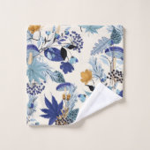 Blauer Schatten-Herbst-Garten Badhandtuch Set (Waschlappen)