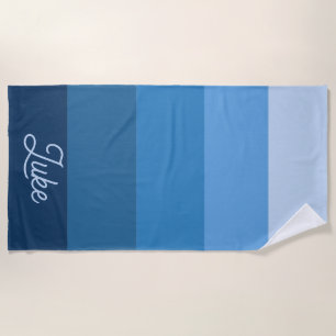 Blauer schattierter Ombre-Verlauf Strandtuch