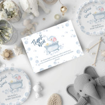 Blauer Schaumbad Baby-Tierparty zur Babyparty