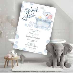 Blauer Schaumbad - Babyparty für Tiere Einladung