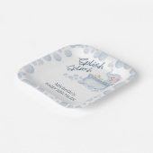 Blauer Schaumbad-Tier-Baby-Party Pappteller (Gewinkelt)