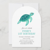 Blauer Schildkröte unter dem Meer Einladung zum 1. (Vorderseite)