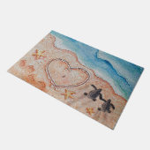 Blauer Schildkrötenlöffel Liebe Door Mat, Ocean Do Fußmatte (Schrägansicht)