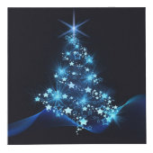 Blauer Schimmer der Sterne auf dunklem Weihnachtsb Würfel (Rechts)