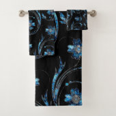 Blauer Schimmer Floral 2 Badhandtuch Set (Insitu)