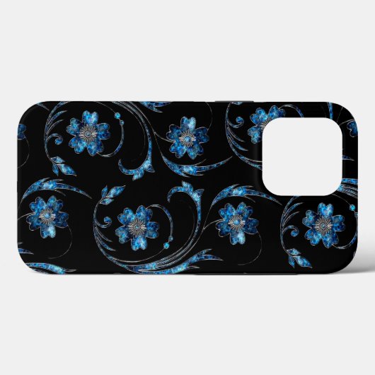 Blauer Schimmer Floral 2 Case-Mate iPhone Hülle (Rückseite (Horizontal))
