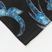 Blauer Schimmer Floral 2 Fleecedecke (Ecke)
