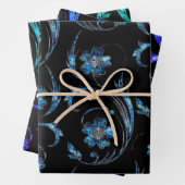 Blauer Schimmer Floral 2 Geschenkpapier Set (Beispiel)
