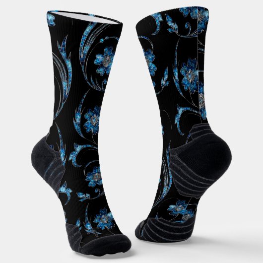 Blauer Schimmer Floral 2 Socken (Gewinkelt)