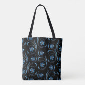 Blauer Schimmer Floral 2 Tasche (Rückseite)