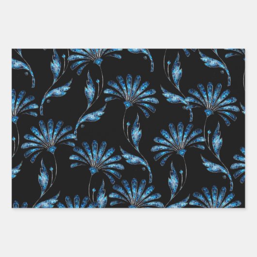 Blauer Schimmer Geschenkpapier Set (Vorderseite)