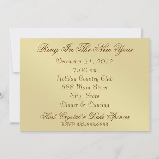 Blauer Schimmer Soiree Silvester Einladung (Rückseite)