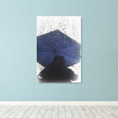 Blauer Schirm Leinwanddruck (Insitu (Holzboden))
