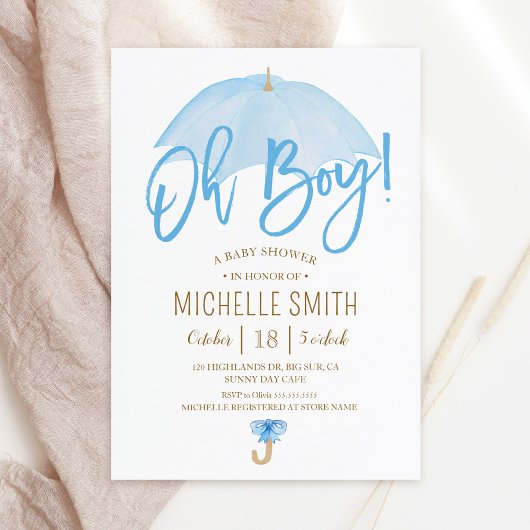 Blauer Schirm Liebe Sprinkle Baby Dusche Einladung