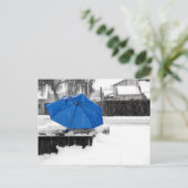 Blauer Schirm Postkarte (Stehend Vorderseite)
