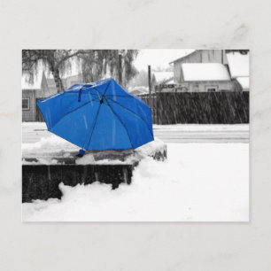 Blauer Schirm Postkarte
