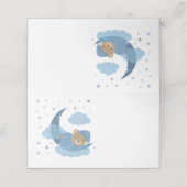 Blauer Schlafbär auf der Wolke über dem Mond Platzkarte (Außenseite Aufgefaltet)