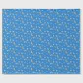 Blauer schläfriger Mond Geschenkpapier (Flach)