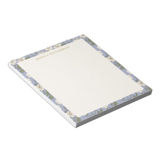 Blauer Schlagkörper Personalisierter Name Notizblock (angewinkelt)