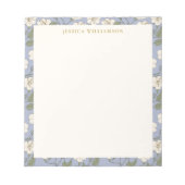 Blauer Schlagkörper Personalisierter Name Notizblock (Vorderseite)